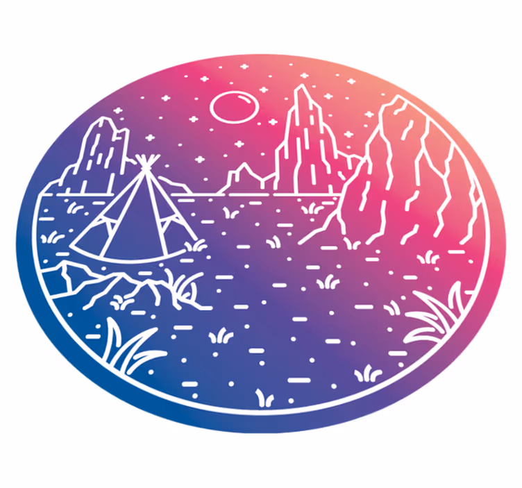 Tapis vinyle nature scène de camping nocturne - TenStickers