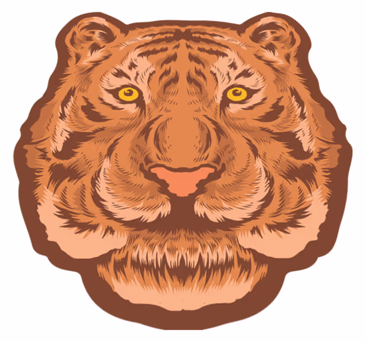 Tapis vinyle animal représentation du visage de tigre - TenStickers