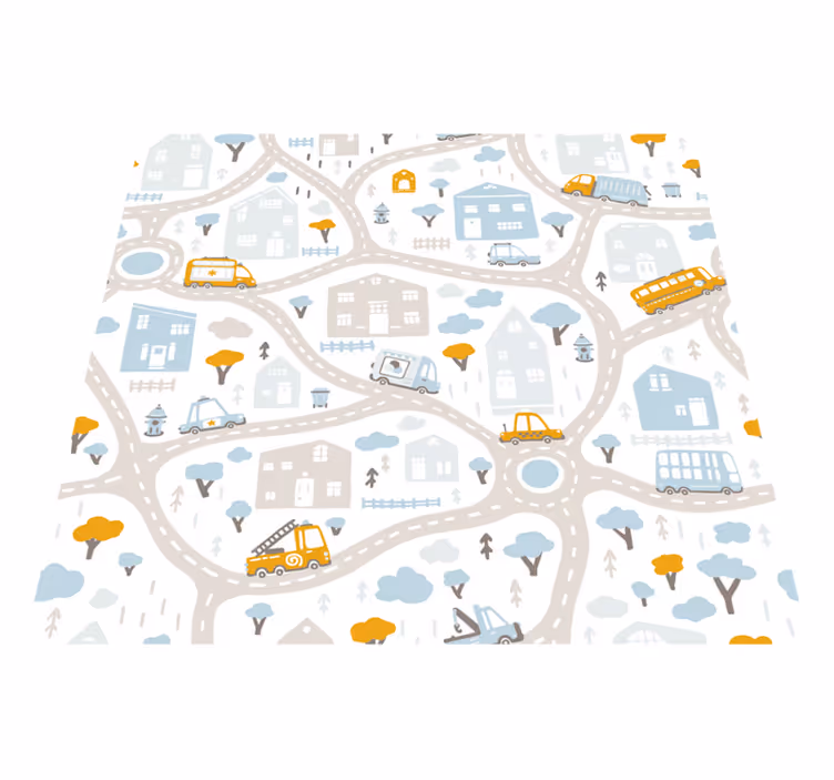 Tapis vinyle de rue Carte routière de doodle - TenStickers