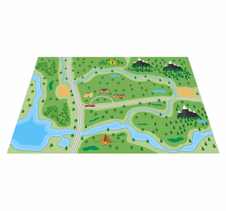 Tapis vinyle de rue Carte routière de montagne - TenStickers