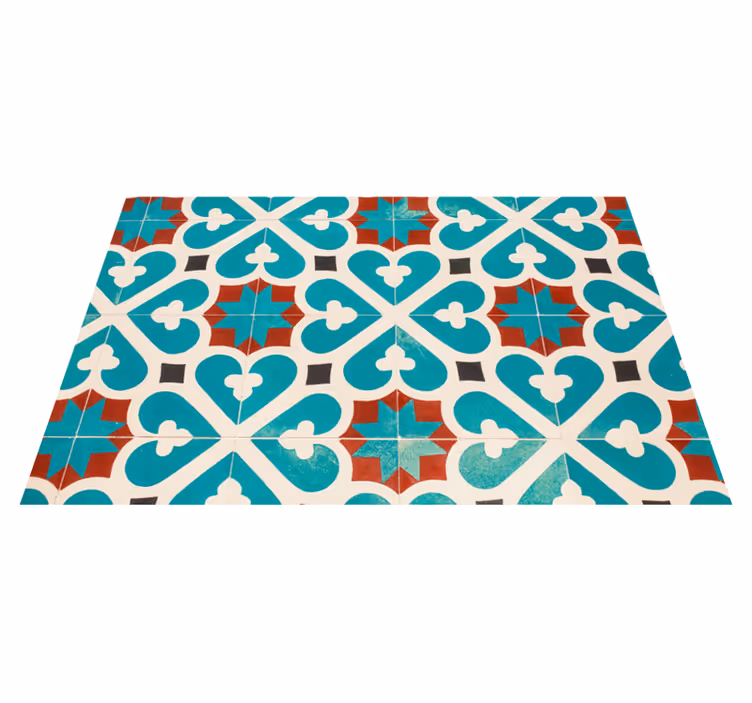 Tapis vinyle salle de bain carrelage détails bruns - TenStickers