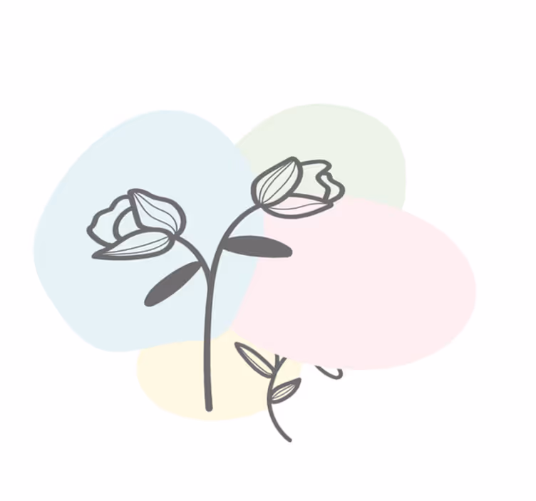 Tapis vinyle plantes cœur floral - TenStickers