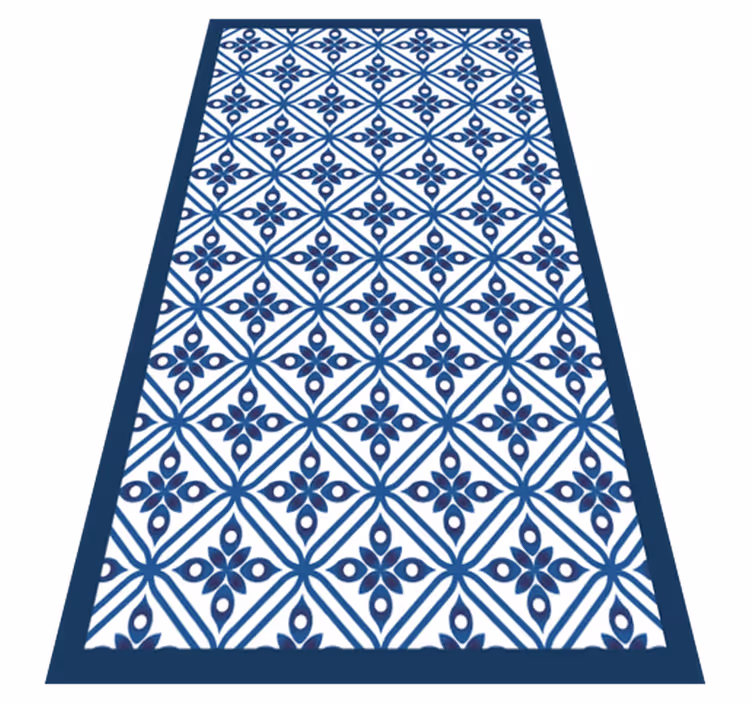Tapis vinyle couloir carreaux de ciment japonais - TenStickers
