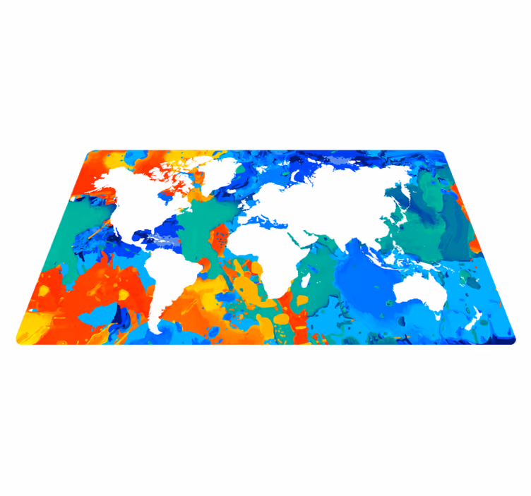 Tapis vinyle carte du monde planisphère multicolore - TenStickers