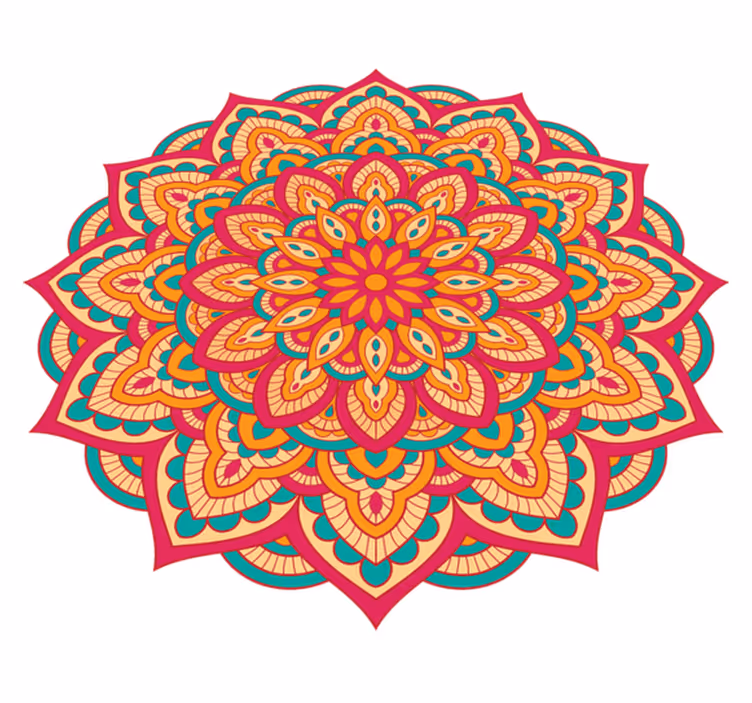 Tapis vinyle mandala conception de couleurs vibrantes - TenStickers
