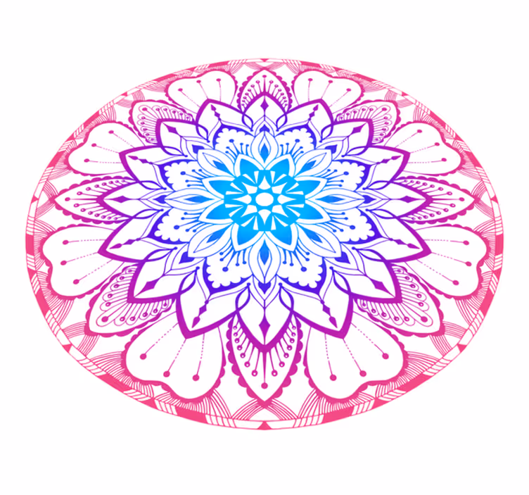 Tapis vinyle mandala disque motif mandala - TenStickers