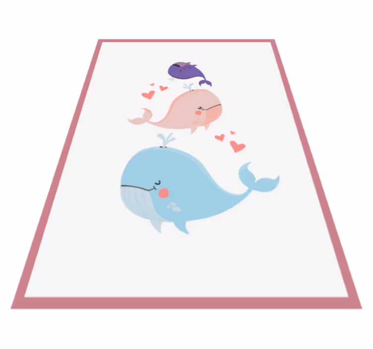 Tapis vinyle bébé illustration de baleines fantaisistes - TenStickers