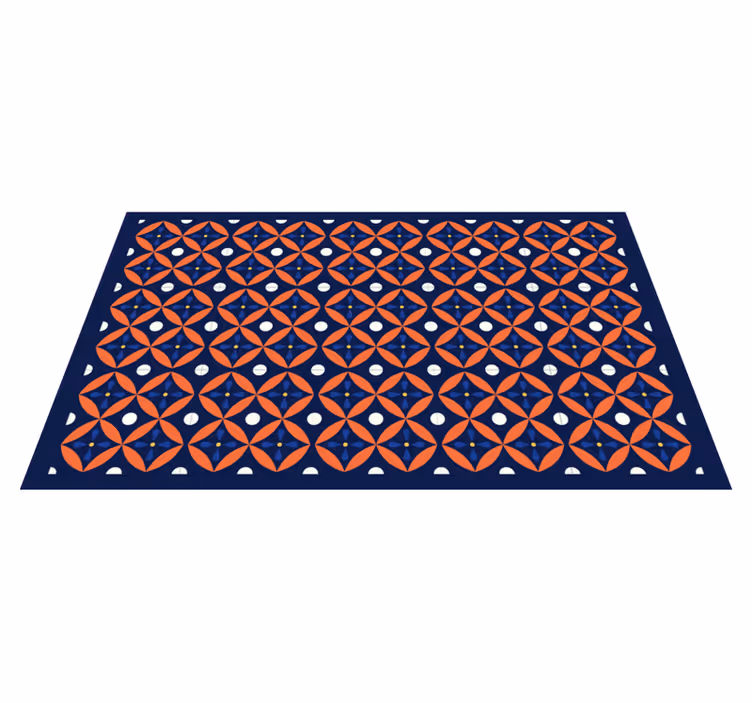 Tapis vinyle mosaique Carreaux de textures bleu foncé - TenStickers
