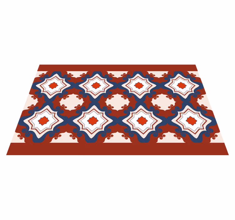 Tapis vinyle carreaux de ciment symétrie mosaïque intriquée - TenStickers