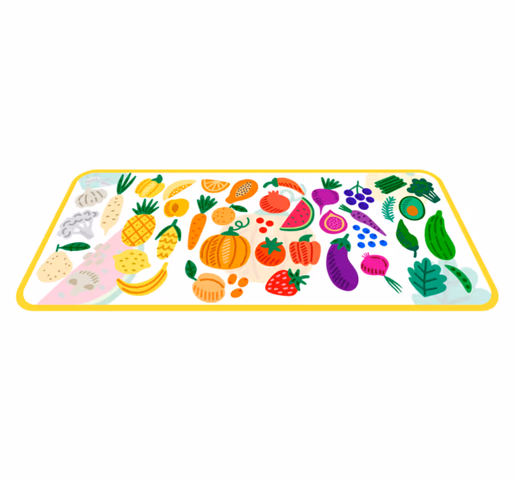 Tapis vinyle plantes motif de fruits colorés - TenStickers