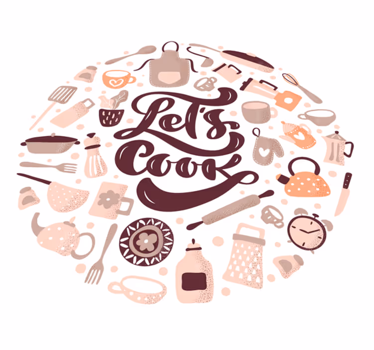 Tapis vinyle cuisine thème cuisinons - TenStickers