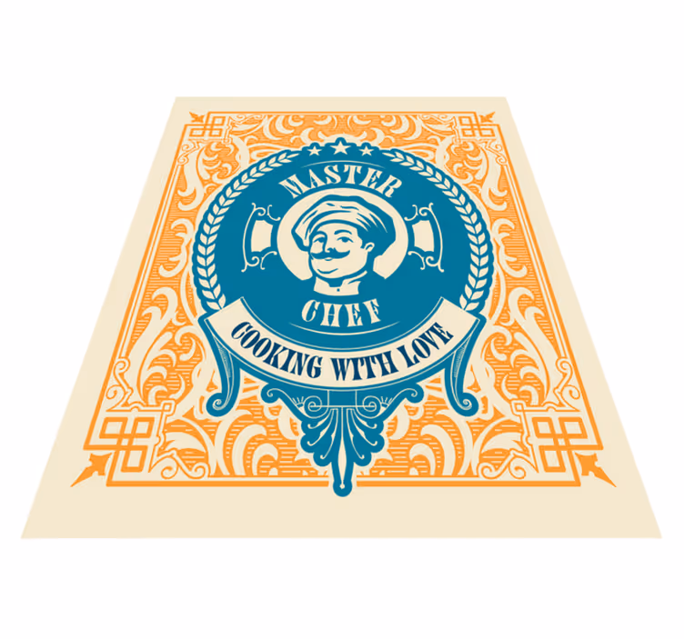 Tapis vinyle citation l'amour du maître chef - TenStickers