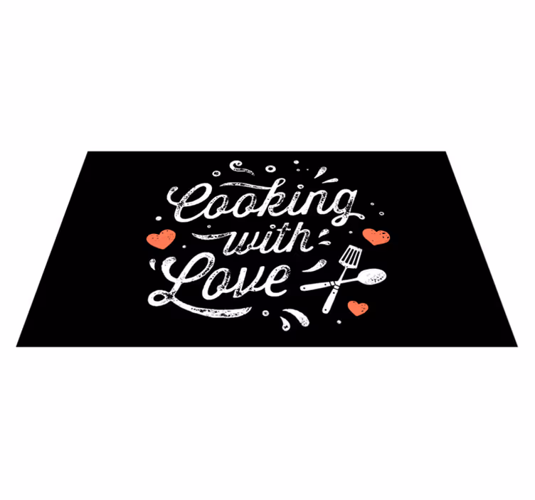 Tapis vinyle citation histoire d'amour culinaire - TenStickers