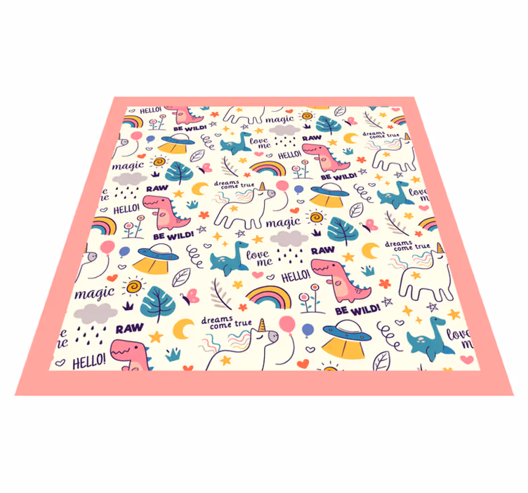 Tapis vinyle pour enfants thème de dinosaure coloré - TenStickers