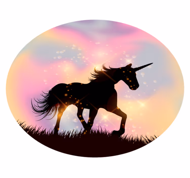 Tapis vinyle animal Fond dégradé hologramme licorne - TenStickers