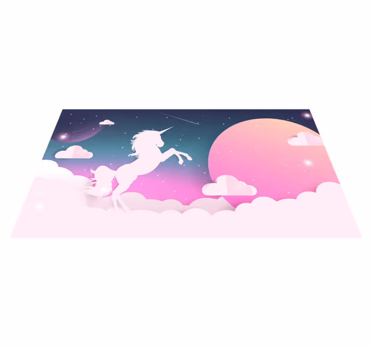 Tapis vinyle licorne avec paillettes avec texte - TenStickers