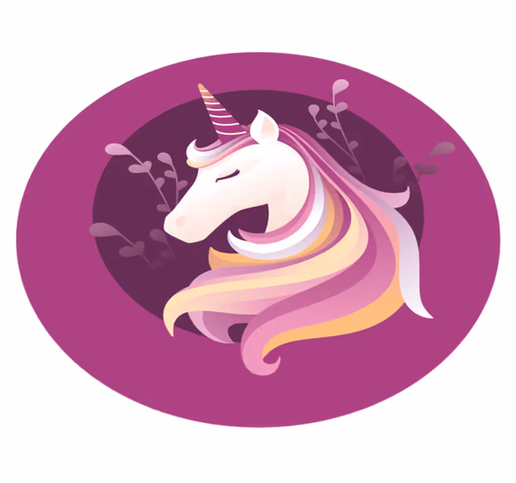Tapis vinyle animal Visage de licorne élégant - TenStickers