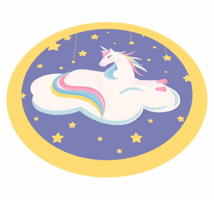 Tapis vinyle bébé cercle de rêve de licorne - TenStickers