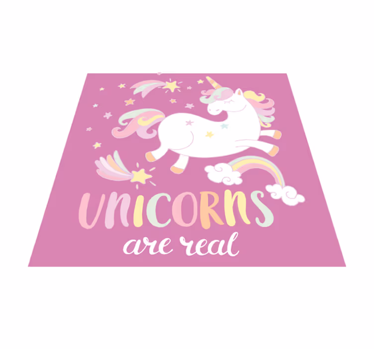 Tapis vinyle pour enfants licornes vraie magie - TenStickers
