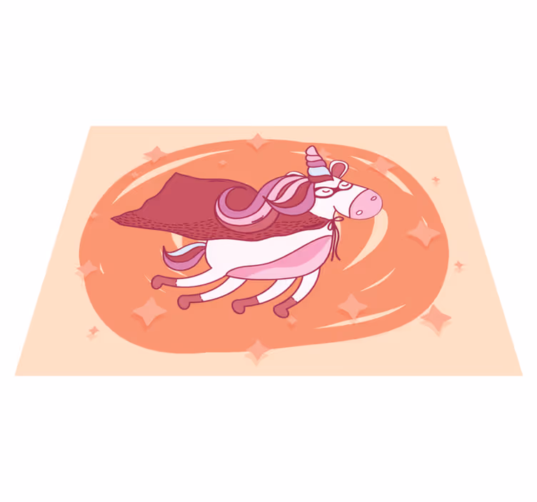 Tapis vinyle bébé licorne super-héros - TenStickers