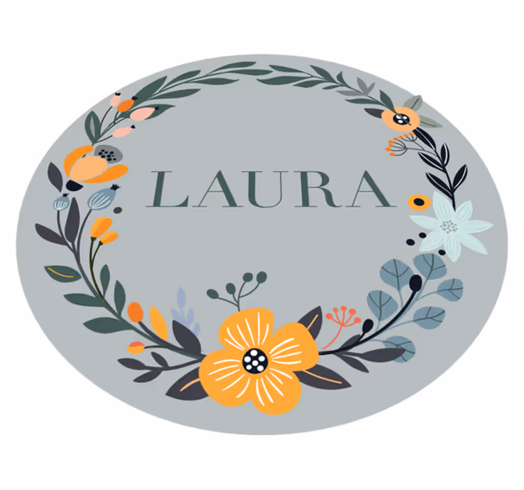 Tapis vinyle personnalisé création florale personnalisée - TenStickers