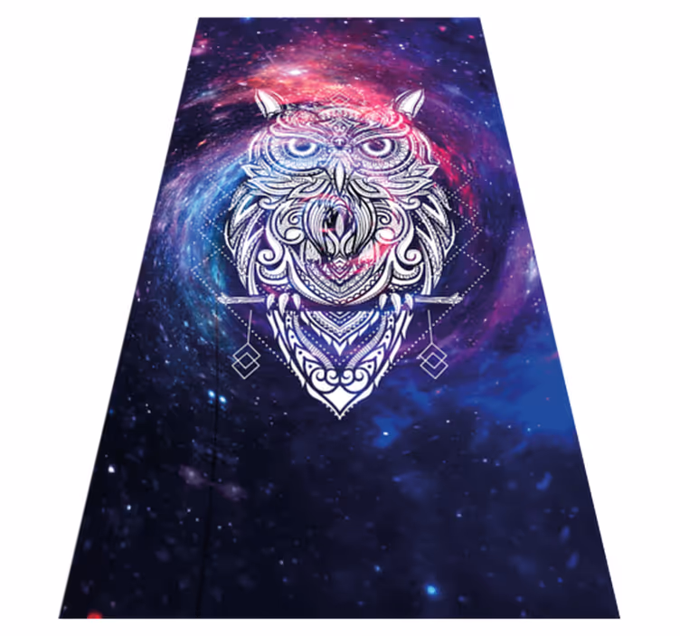 Tapis vinyle animal illustration de hibou cosmique - TenStickers