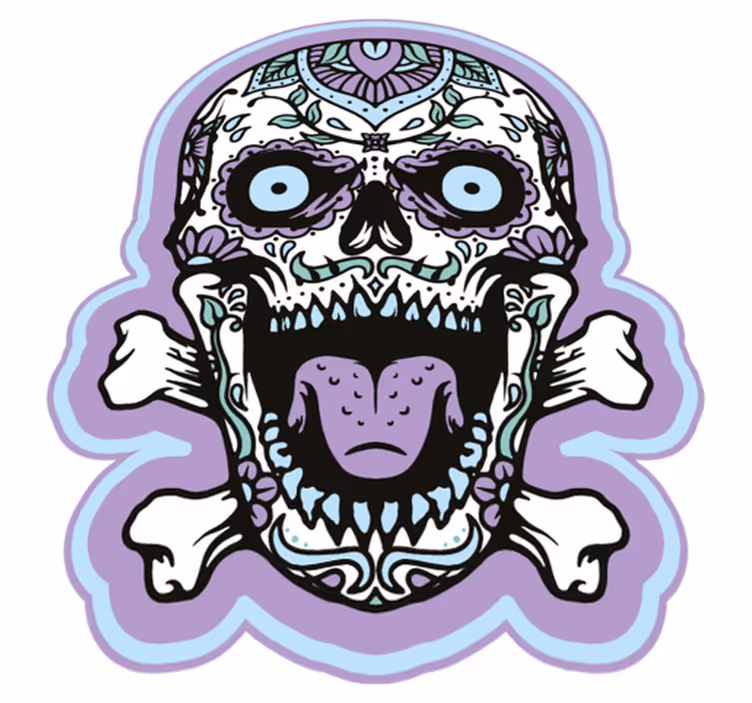 Tapis vinyle pour halloween décoration de crâne en sucre - TenStickers
