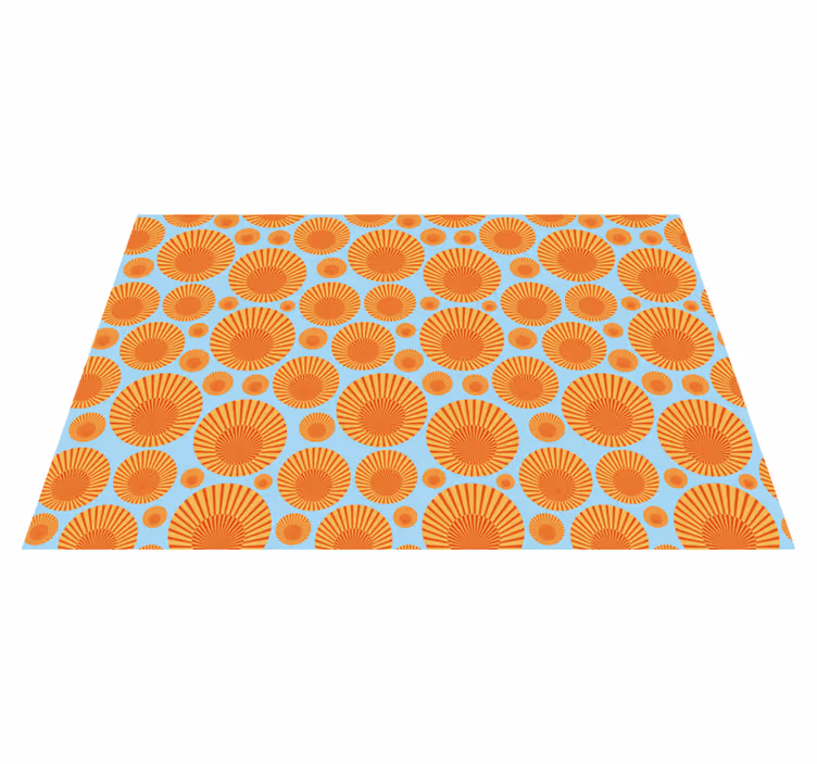 Tapis vinyle géométrique rayon de soleil structuré - TenStickers