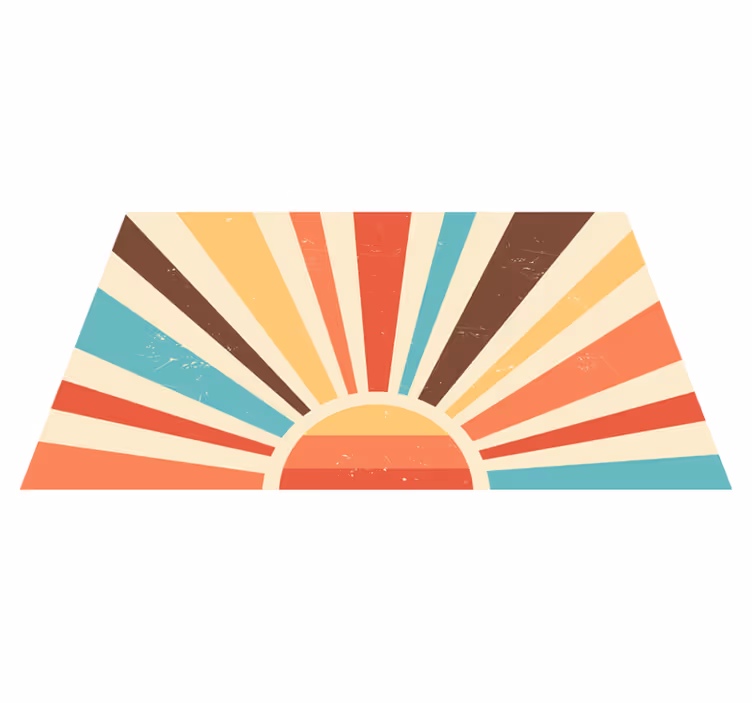 Tapis vinyle retro Coucher de soleil abstrait - TenStickers