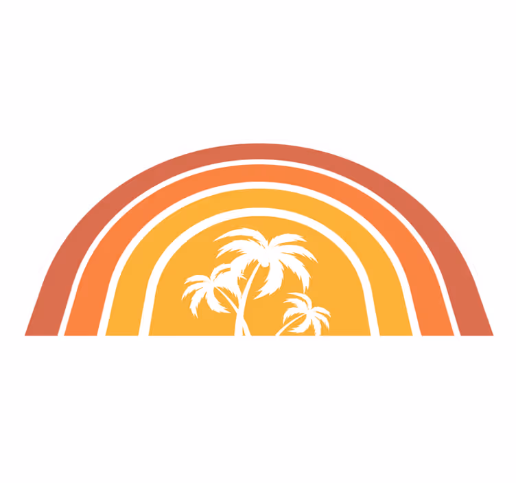 Tapis vinyle nature emblème du coucher de soleil tropical - TenStickers