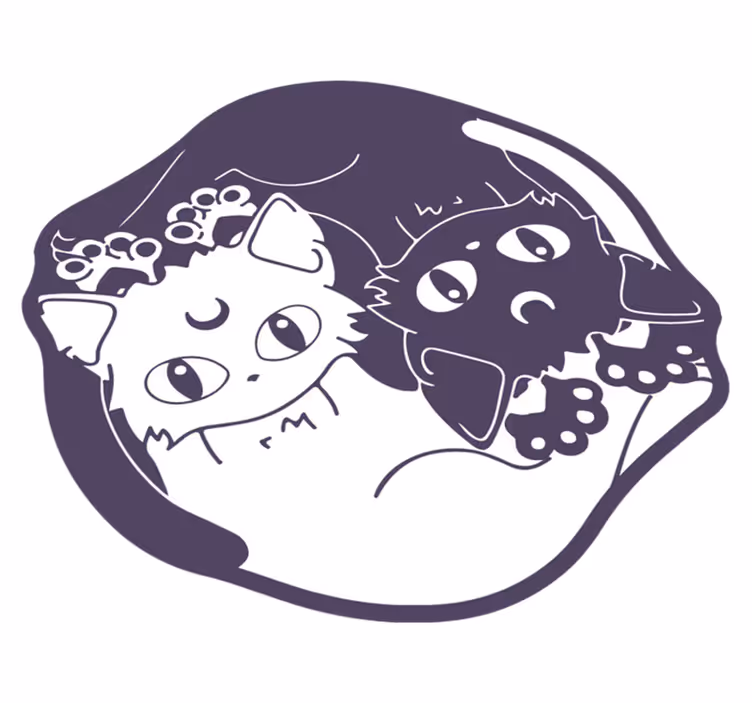 Tapis vinyle pour enfants duo de chats ludique - TenStickers