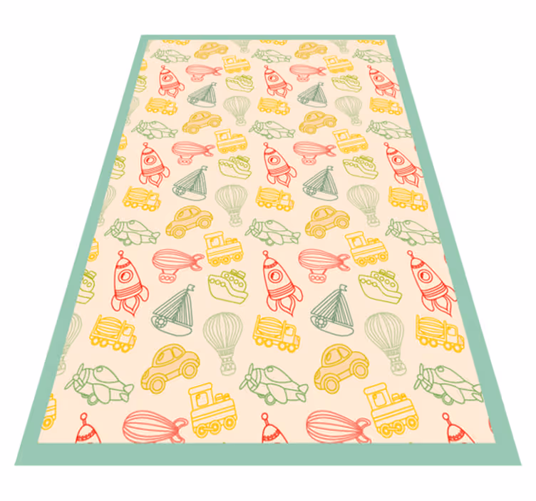 Tapis vinyle pour enfants modèle de transport ludique - TenStickers