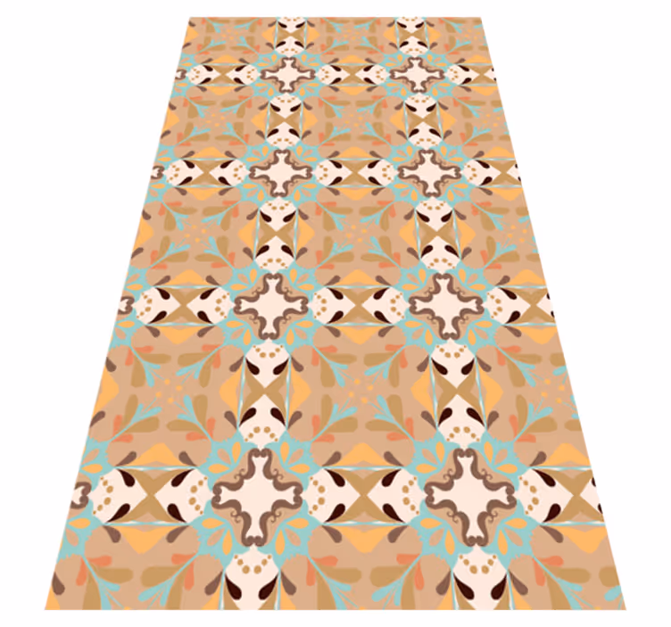 Tapis vinyle carreaux de ciment étoile en mosaïque - TenStickers