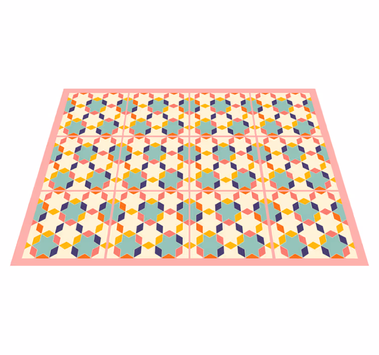 Tapis vinyle carreaux de ciment vintage colorés - TenStickers