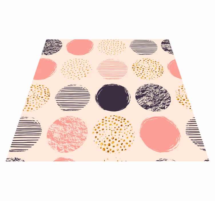 Tapis vinyle géométrique ensemble à pois - TenStickers