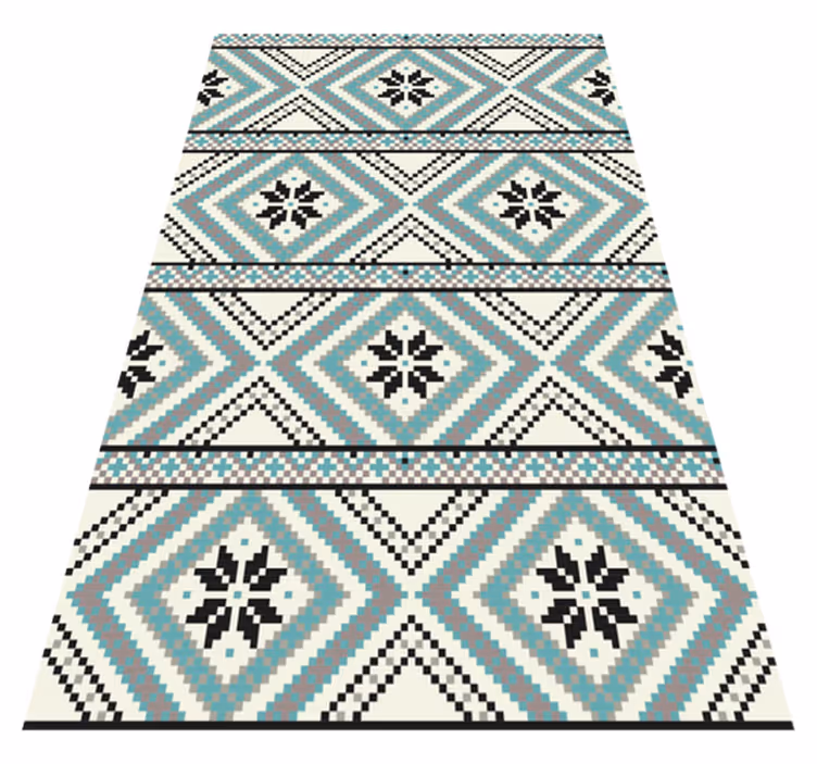 Tapis vinyle géométrique motif tribal géométrique revisité - TenStickers