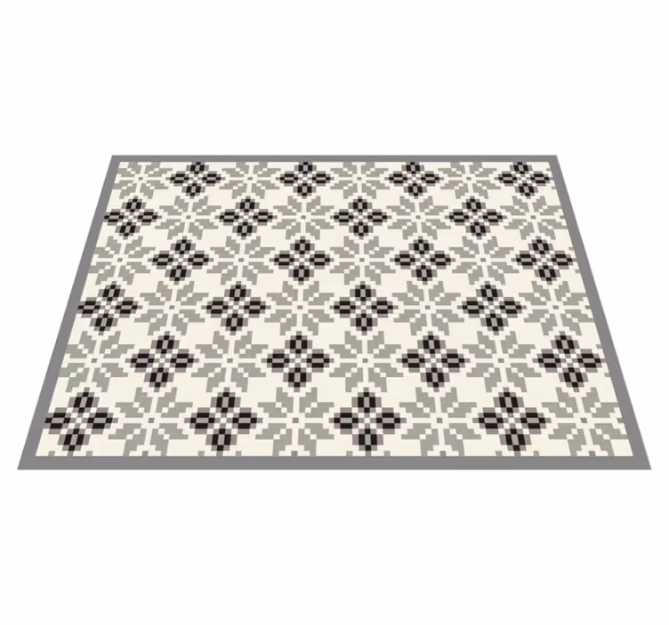 Tapis vinyle carreaux de ciment motif de tuiles monochromes - TenStickers