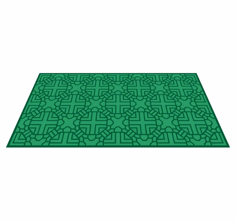 Tapis vinyle vert motif ethnique coréen - TenStickers