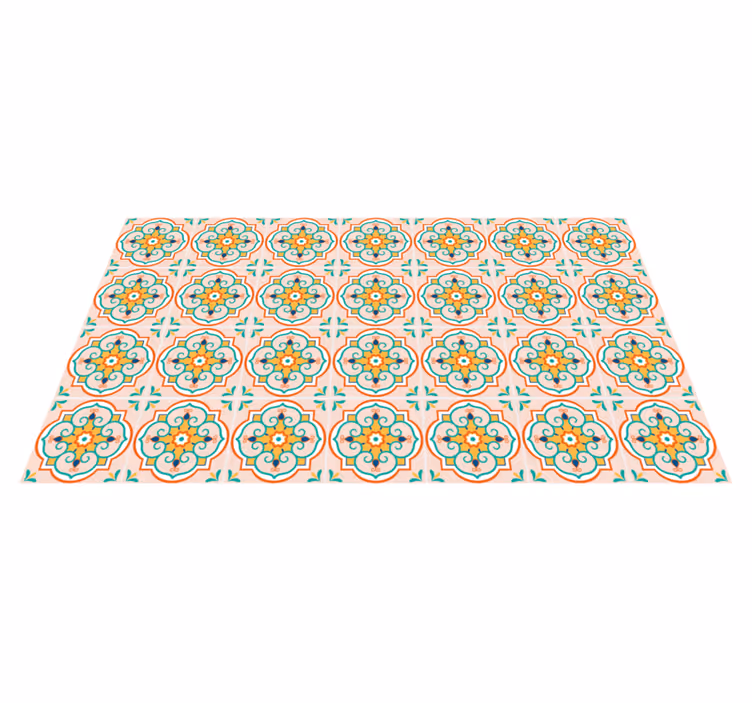 Tapis vinyle carreaux de ciment motif à motifs en mosaïque - TenStickers