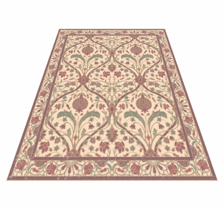 Tapis vinyle vintage motif floral orné - TenStickers