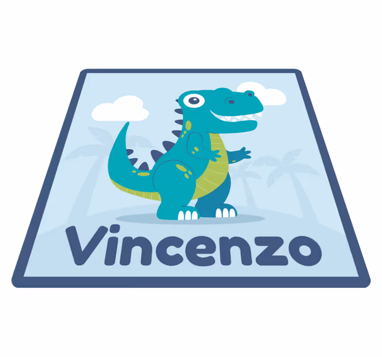 Tapis vinyle bébé illustration personnalisée de dinosaure - TenStickers