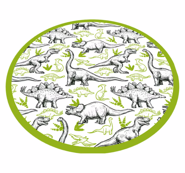 Tapis vinyle animal Doodle impression dinosaure - TenStickers