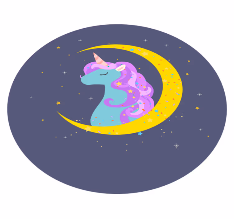 Tapis vinyle pour enfants images de croissant de licorne - TenStickers