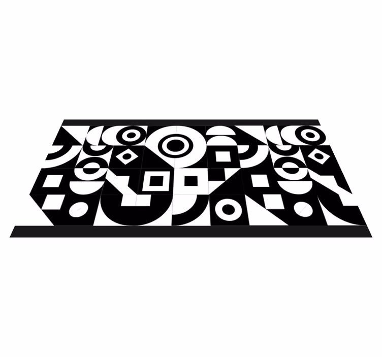 Tapis vinyle géométrique ensemble abstrait - TenStickers