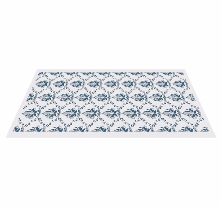 Tapis vinyle carreaux de ciment élégant motif de feuillage - TenStickers