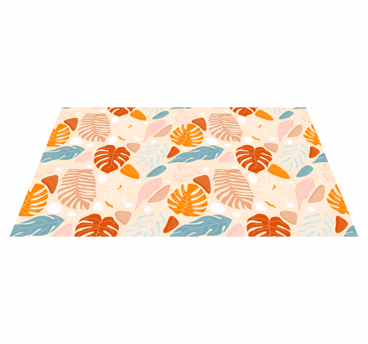 Tapis vinyle couloir feuille colorée - TenStickers