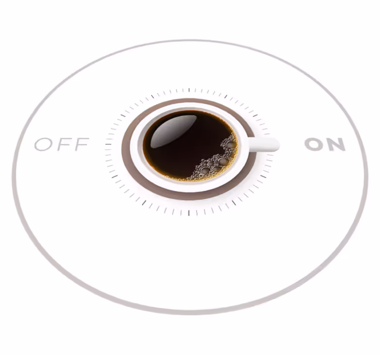 Tapis vinyle citation bascule de caféine - TenStickers