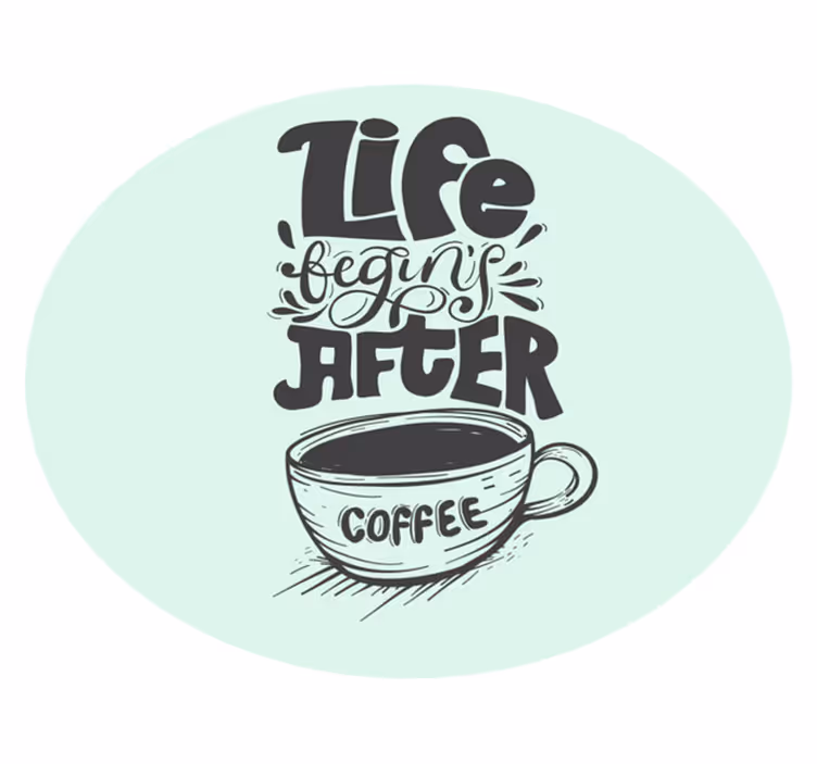 Tapis vinyle citation café citation motif - TenStickers