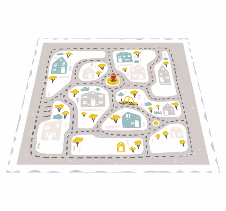 Tapis vinyle enfant routes enneigées - TenStickers