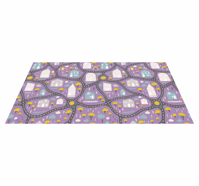 Tapis vinyle route plan de jeu - TenStickers